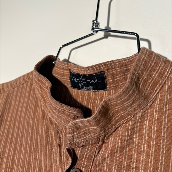 Natural Desi Button Neck Short Sleeve Tunic - Picture 4 of 5